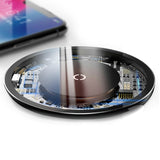 Baseus 10W Qi Wireless Charger For iPhone X 8 Transparent Glass Wireless Charging Pad For Samsung Galaxy S9 S8 Note 8 Oppo Vivo