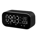 Portable Bluetooth Speaker Support Temperature LCD Display FM Radio Alarm Clock Wireless Stereo Subwoofer Music Player