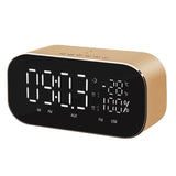 Portable Bluetooth Speaker Support Temperature LCD Display FM Radio Alarm Clock Wireless Stereo Subwoofer Music Player