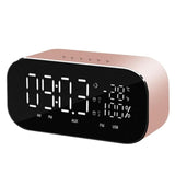 Portable Bluetooth Speaker Support Temperature LCD Display FM Radio Alarm Clock Wireless Stereo Subwoofer Music Player