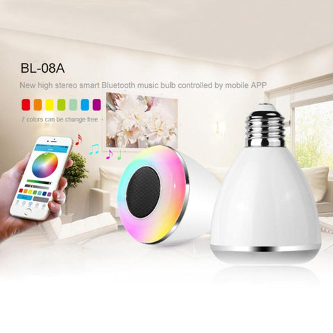 LED Light Bulb with Integrated Bluetooth 4.0 Speaker 3W E27 Lamp Wireless Stereo Audio Phone Remote Control Led Music Lamp