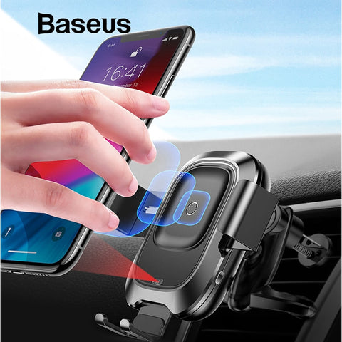Baseus Qi Car Wireless Charger For iPhone X XS Max Samsung Intelligent Infrared Sensor Fast Wireless Charging Car Phone Charger