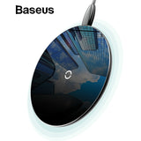 Baseus 10W Qi Wireless Charger For iPhone X 8 Transparent Glass Wireless Charging Pad For Samsung Galaxy S9 S8 Note 8 Oppo Vivo