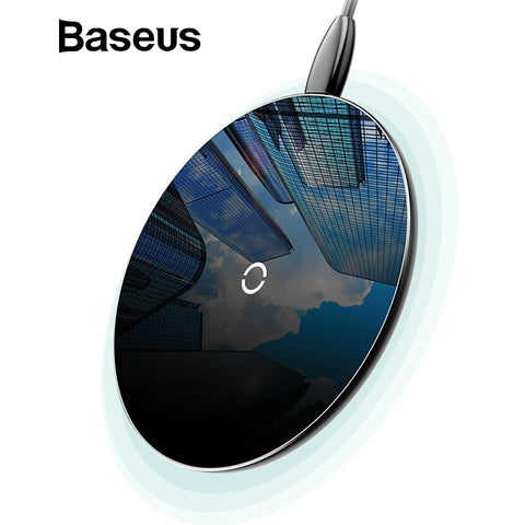 Baseus 10W Qi Wireless Charger For iPhone X 8 Transparent Glass Wireless Charging Pad For Samsung Galaxy S9 S8 Note 8 Oppo Vivo