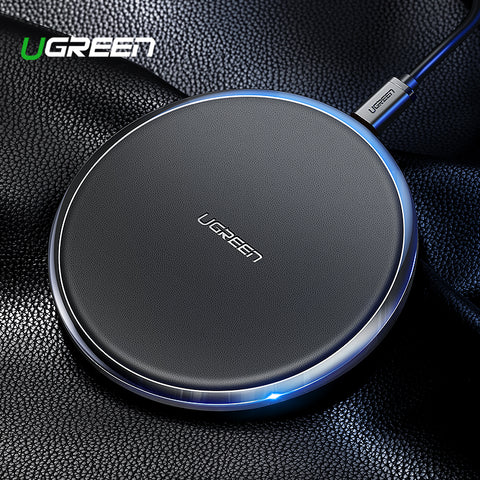 Ugreen Leather Wireless Charger For iPhone Xs Max XR X 8 10W Fast Wirless Wireless Charging Pad For Samsung Xiaomi MIX 3 Charger